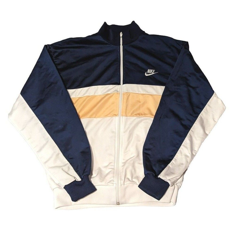 Nike VTG 80s Full Zip Warm Up Track Jacket  Multicolor Adult Medium